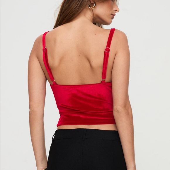 Princess Polly Red Velvet Tank Top - Picture 5 of 7